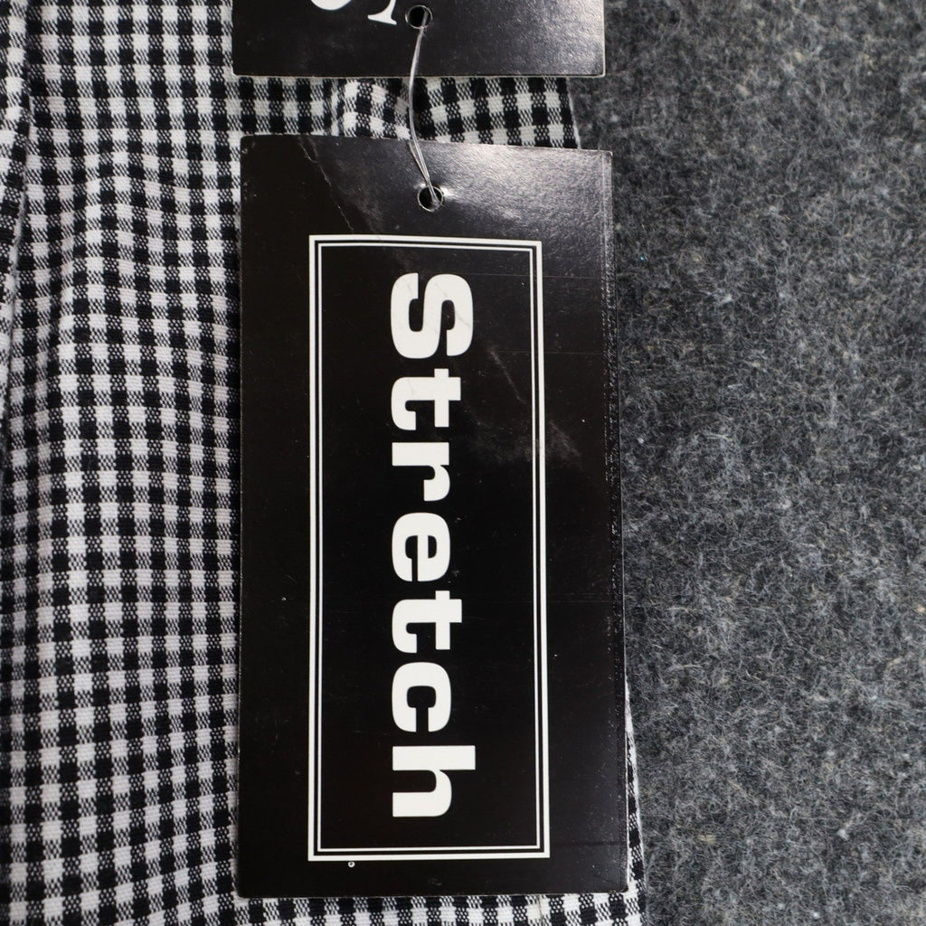 Southern Lady Gingham Pants Womens 10 Black White Stretch Straight Leg New C858 - take2supply