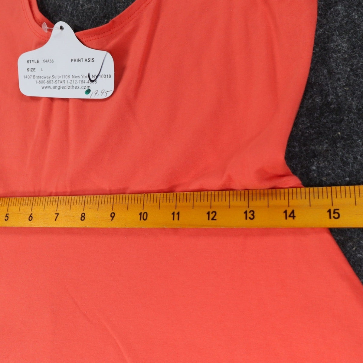 Angie Dress Large L NWT Orange Cotton Spandex Fit Flare Sleeveless C795 - take2supply
