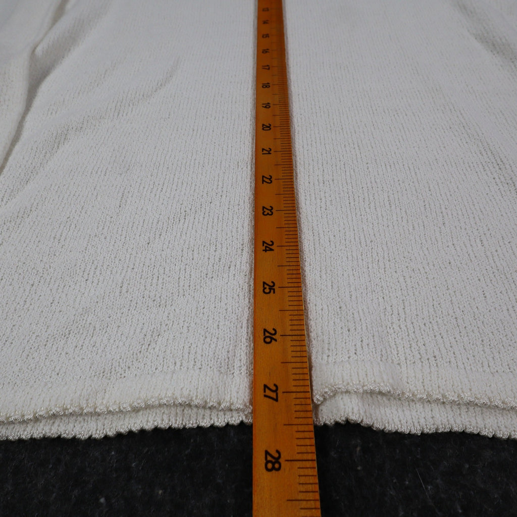 Carolyn Taylor Essentials Women Large White V-Neck Scallop Trim Knit Sweater NWT - take2supply