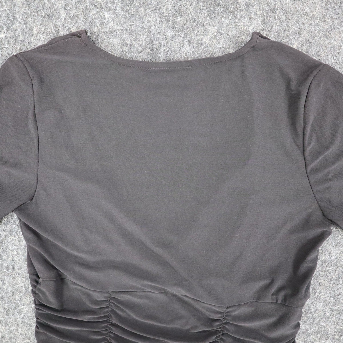 Zoe Ruched V-Neck Top Womens P/S Y2K Deadstock Gray Short Sleeve Canada C1212 - take2supply