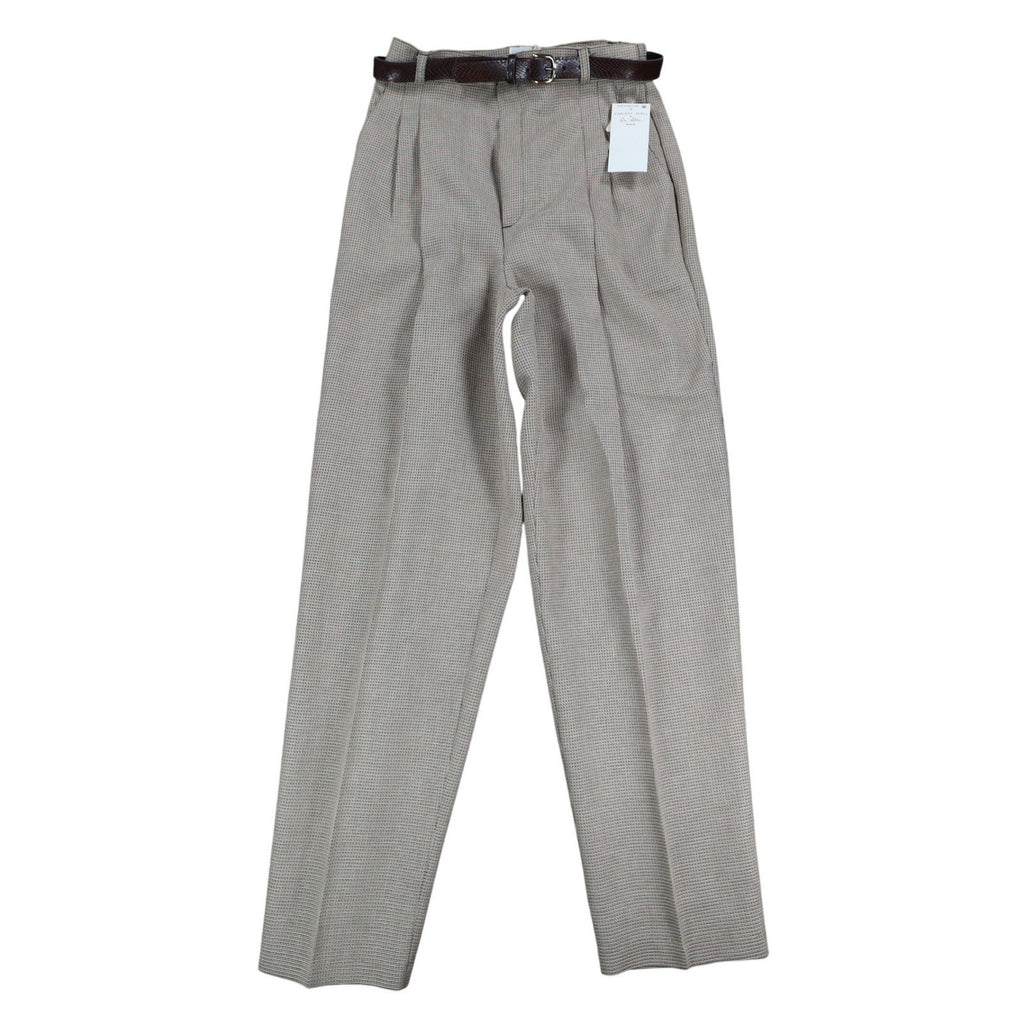 Christy Girl Dori Adler Pants Womens 12 Tan Black Belted Pleated USA NWT NOS - take2supply