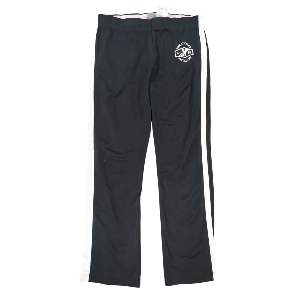 Nike Track Pants Girls M Black Excellent Side Stripe Athletics Logo - take2supply