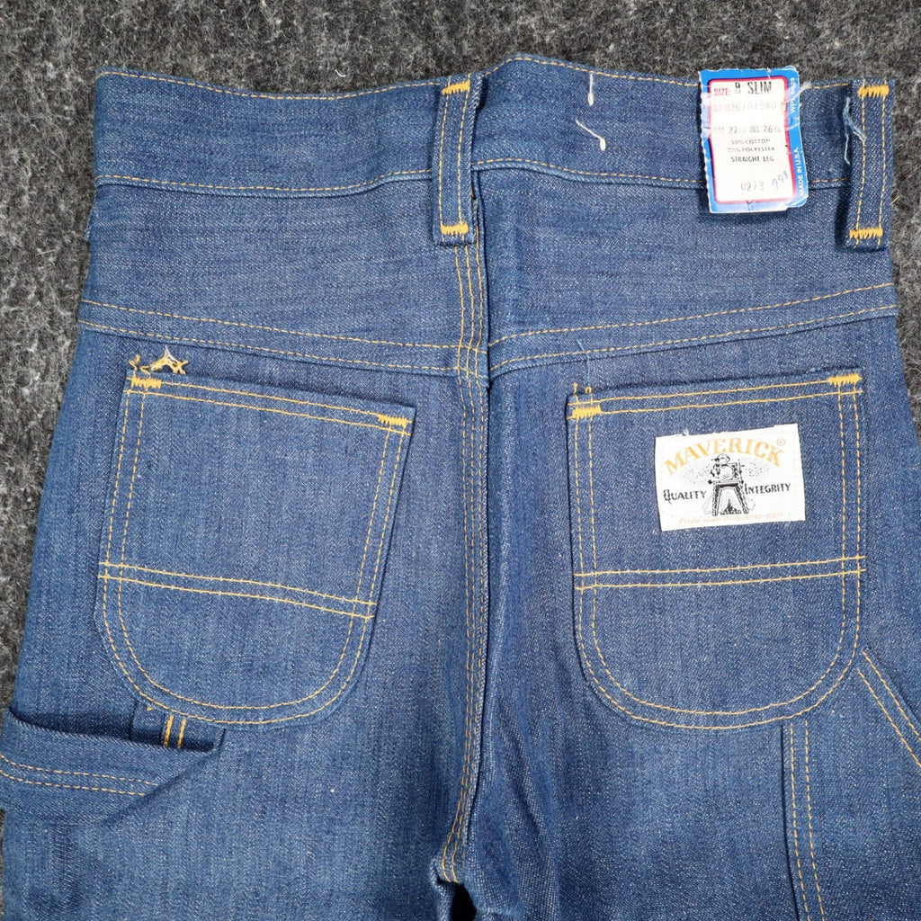 Vintage Young Maverick Jeans Boys 8 Slim Blue Straight Leg USA NWT - take2supply