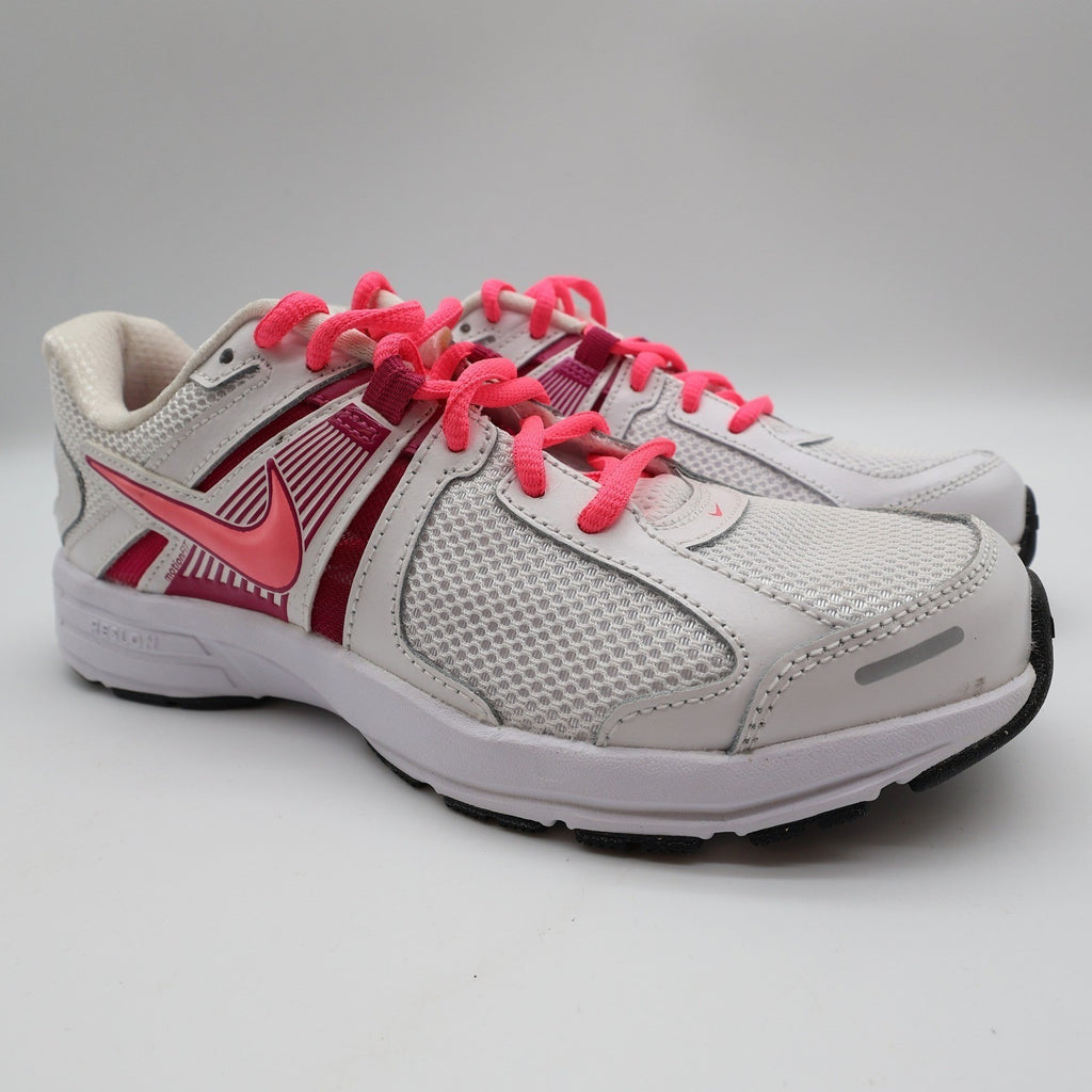 Nike Dart 10 Womens 7.5 Running Shoes White Pink Metallic Silver 580427-100 - take2supply