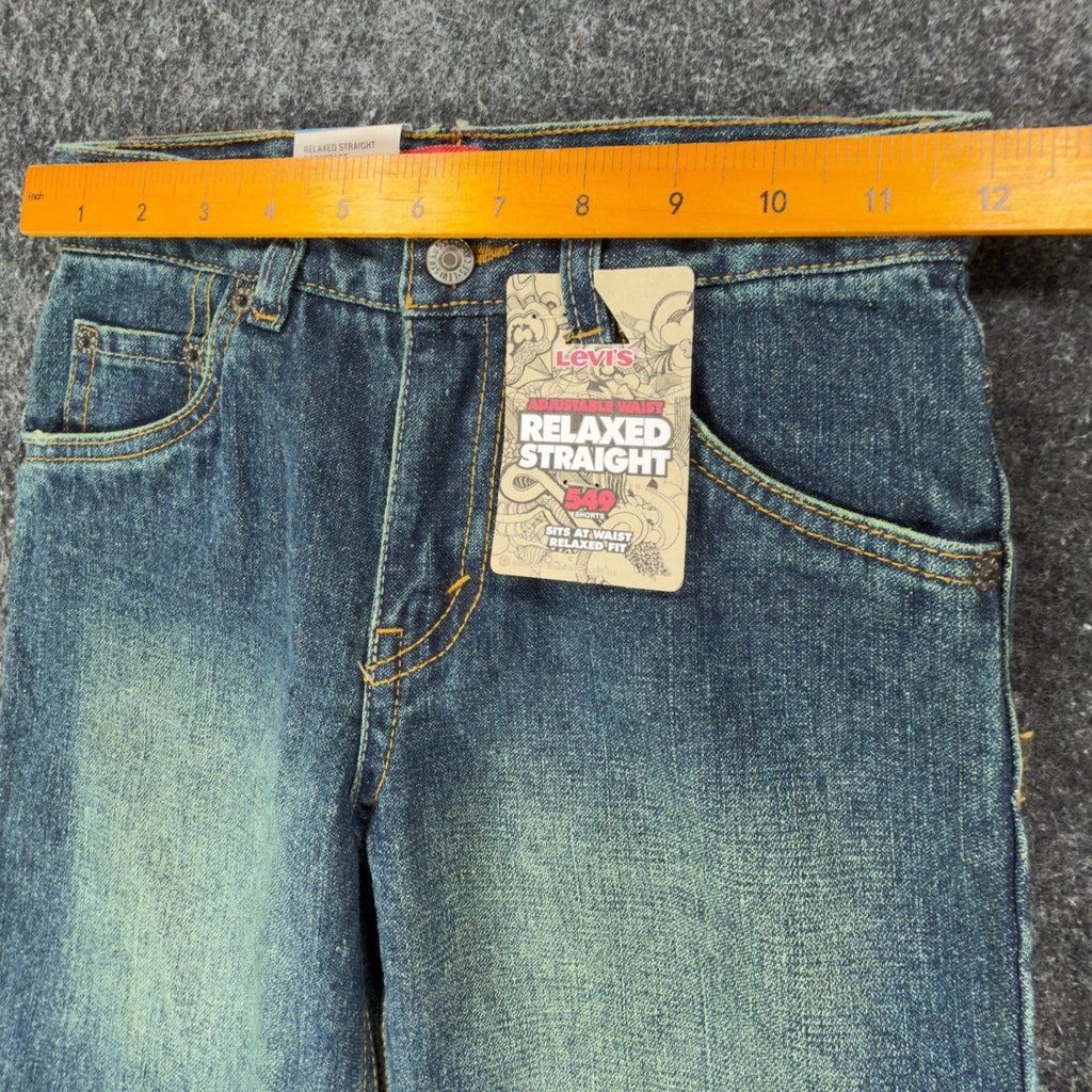 Levi's Y2K 549 Relaxed Straight Shorts Boys 7 Blue Denim NWT Adjustable Waist - take2supply