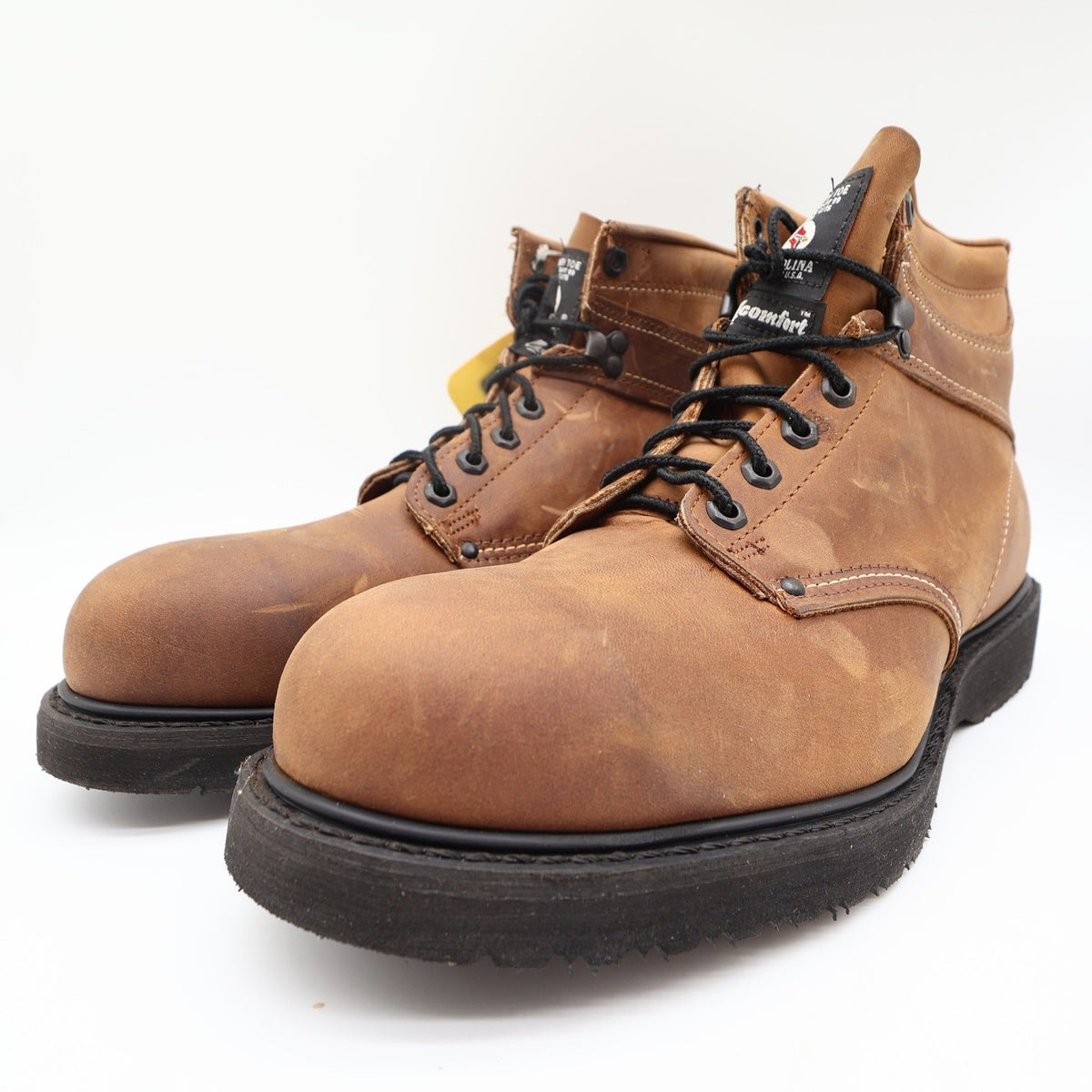 Carolina 6" Steel Toe Work Boots Mens 13 D Brown Leather Made in USA NWT - take2supply