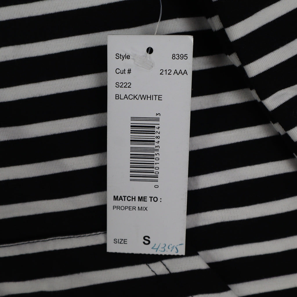 Links Womens S Black White Striped Full Zip Knit Jacket Stretch NWT - take2supply