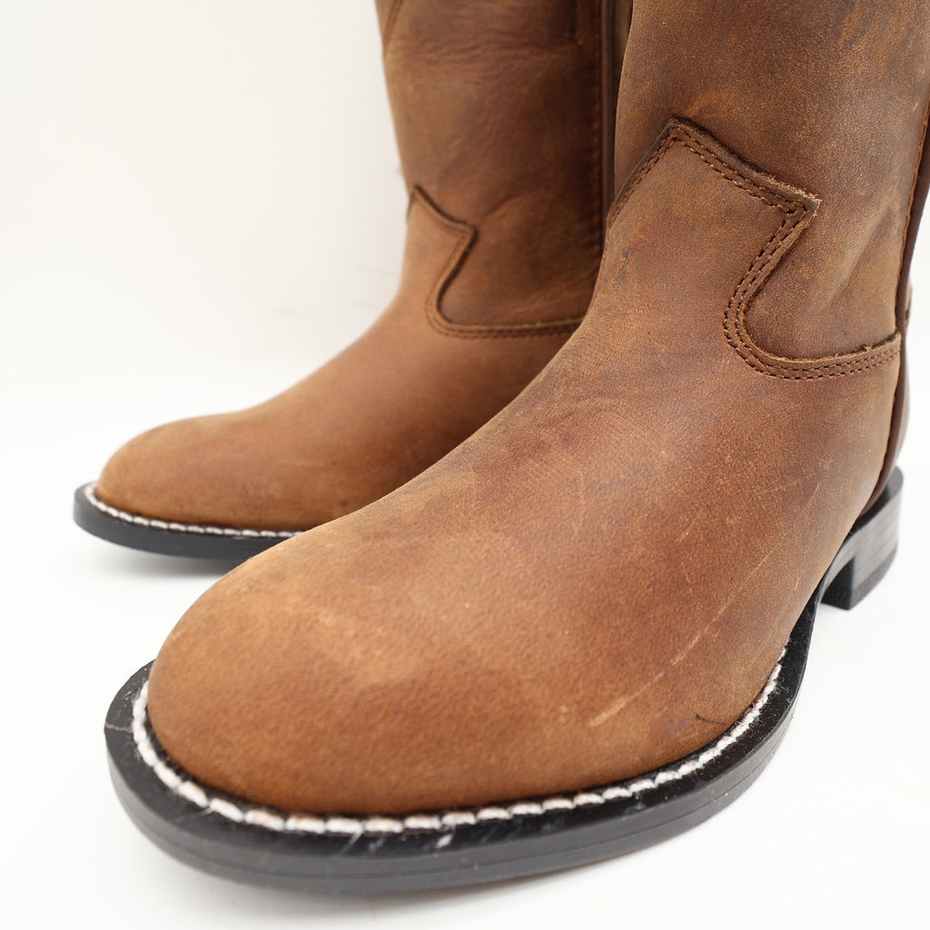 Justin 3410C Kids Western Boots 11D Brown Leather NWT Deadstock Cowboy - take2supply