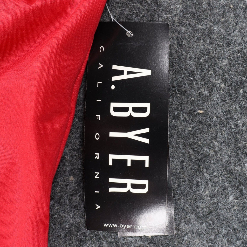 A. Byer Halter Tank Top Womens Medium Y2K Red Stretch Built-in Bra USA NWT - take2supply
