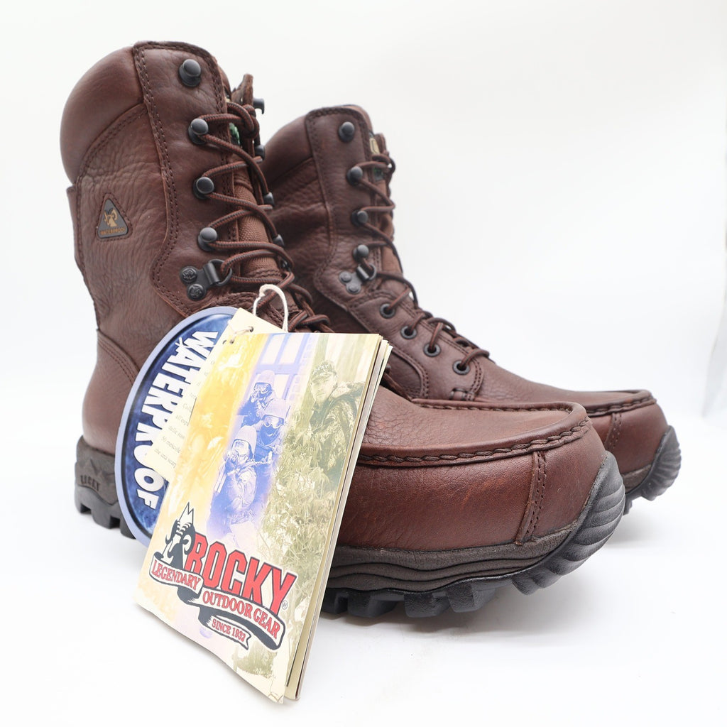 Rocky 9300 ProHunter Moc-Toe Boots Mens 10 W Brown Leather NWT Deadstock Y2K - take2supply