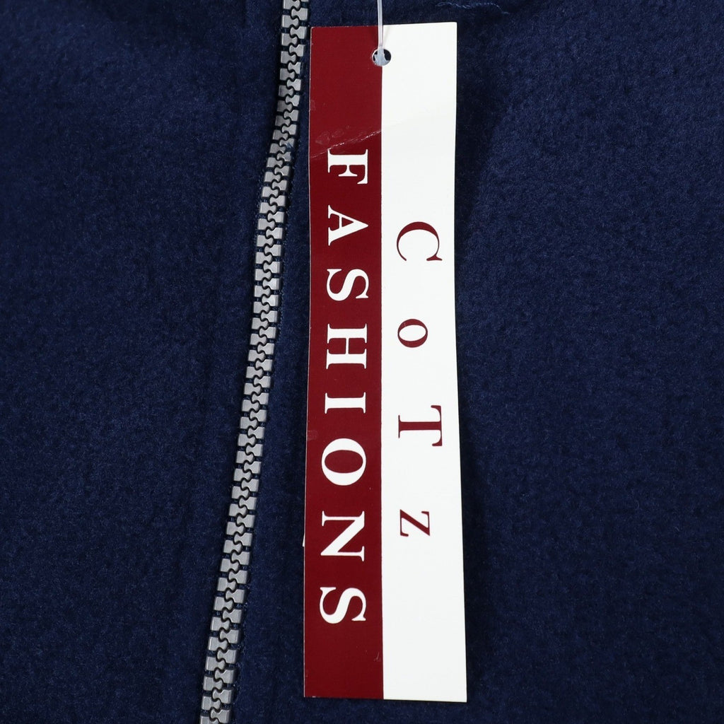 Cotz Fashions Fleece Pullover Small Navy Blue Y2K Quarter Zip Drawstring 7718 - take2supply