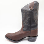 Wrangler Vintage Western Boots Youth 4.5 D Old Brown Leather Black NWT USA Made - take2supply