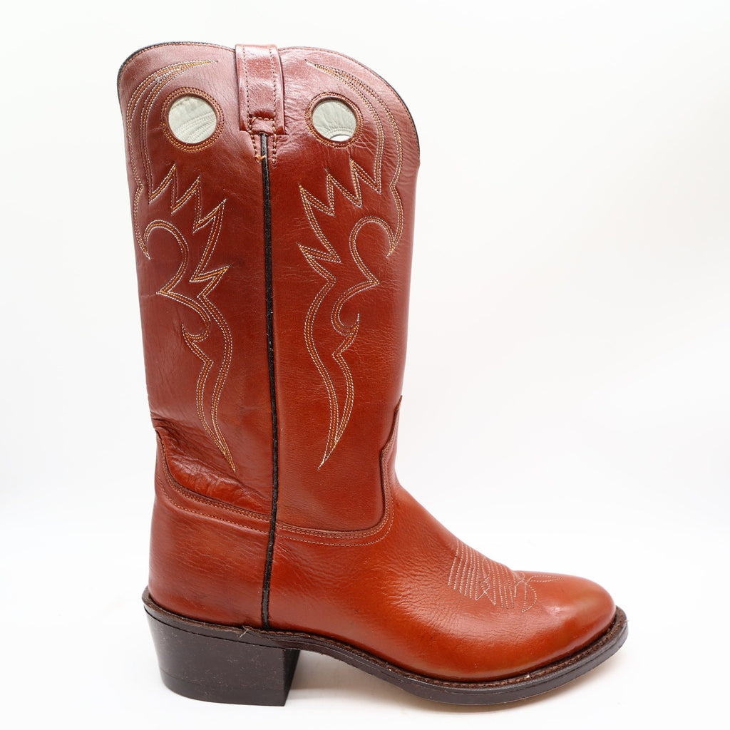 Acme Vintage Western Cowboy Boots Mens 9.5 D Cognac Leather New - take2supply