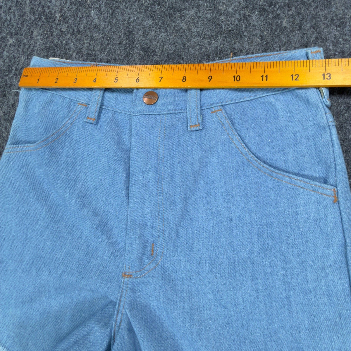 Maverick Vintage 70s Frayed Denim Shorts Boys 14 Regular Light Blue NWT USA - take2supply