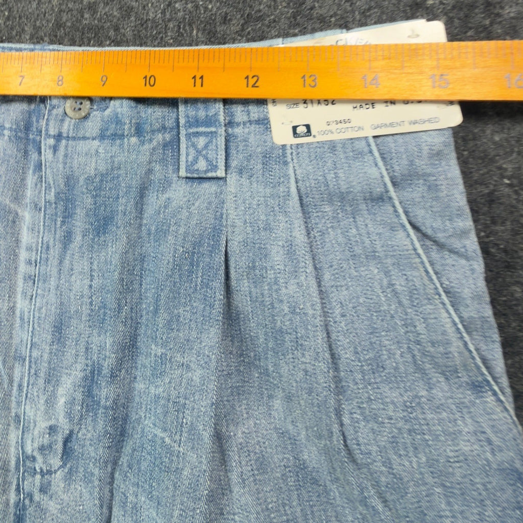 Dockers Vintage 90s Pleated Jeans Mens 31x32 Light Wash Cotton NWT Made in USA - take2supply