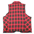 Lucia Plaid Vest Womens 14 Vintage 90s Red Tartan Gold Button Made in USA NWT - take2supply