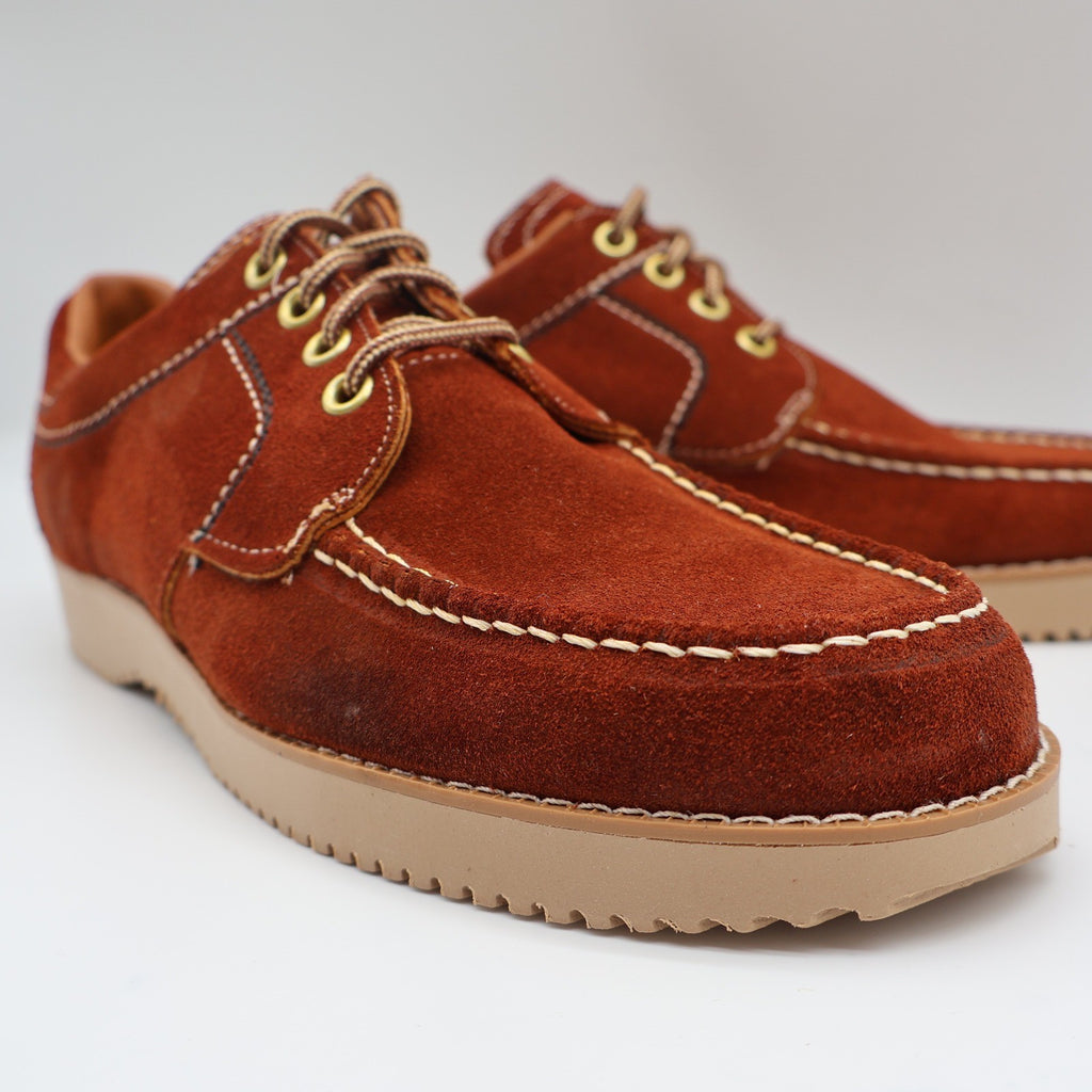 James Pepper Vintage 60s 70s Moc Toe Oxford Shoes Mens 6D Rust Suede Deadstock - take2supply