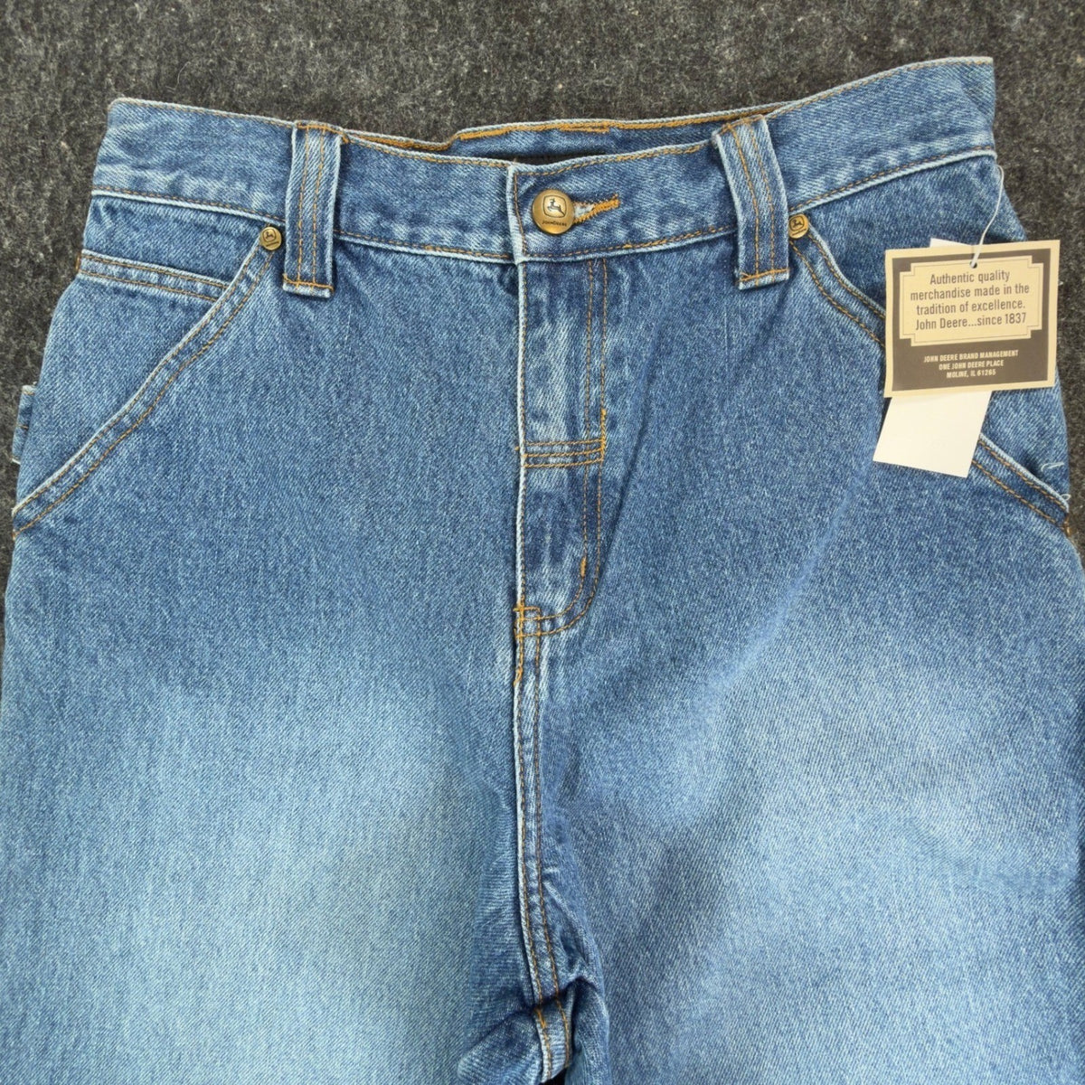 John Deere Carpenter Shorts Boys 14 Blue Denim Stone Wash NWT SA525LJD - take2supply