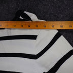 Lanalee Montreal Sweater Womens Large Black White Striped Colorblock Zip Back - take2supply