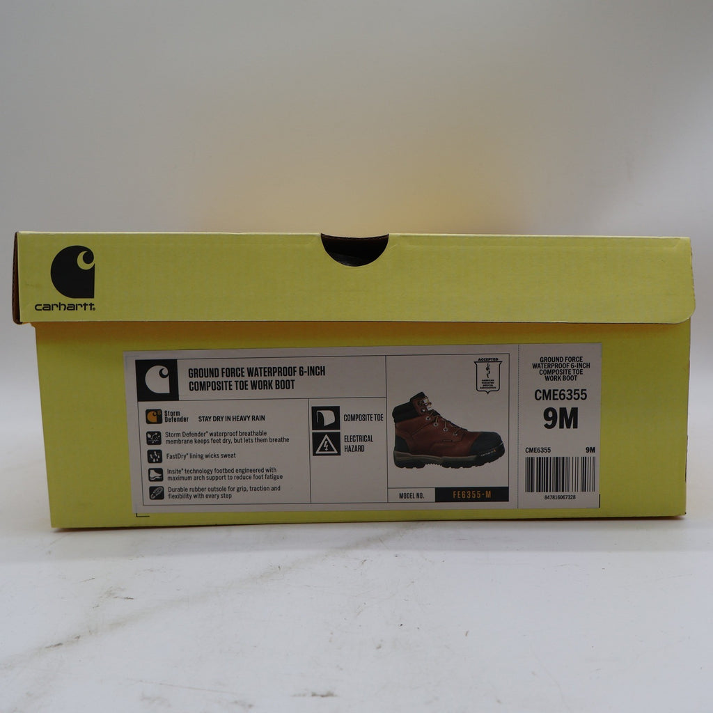 Carhartt Ground Force Work Boots Mens 9M Brown Leather Composite Toe CME6355 NIB - take2supply