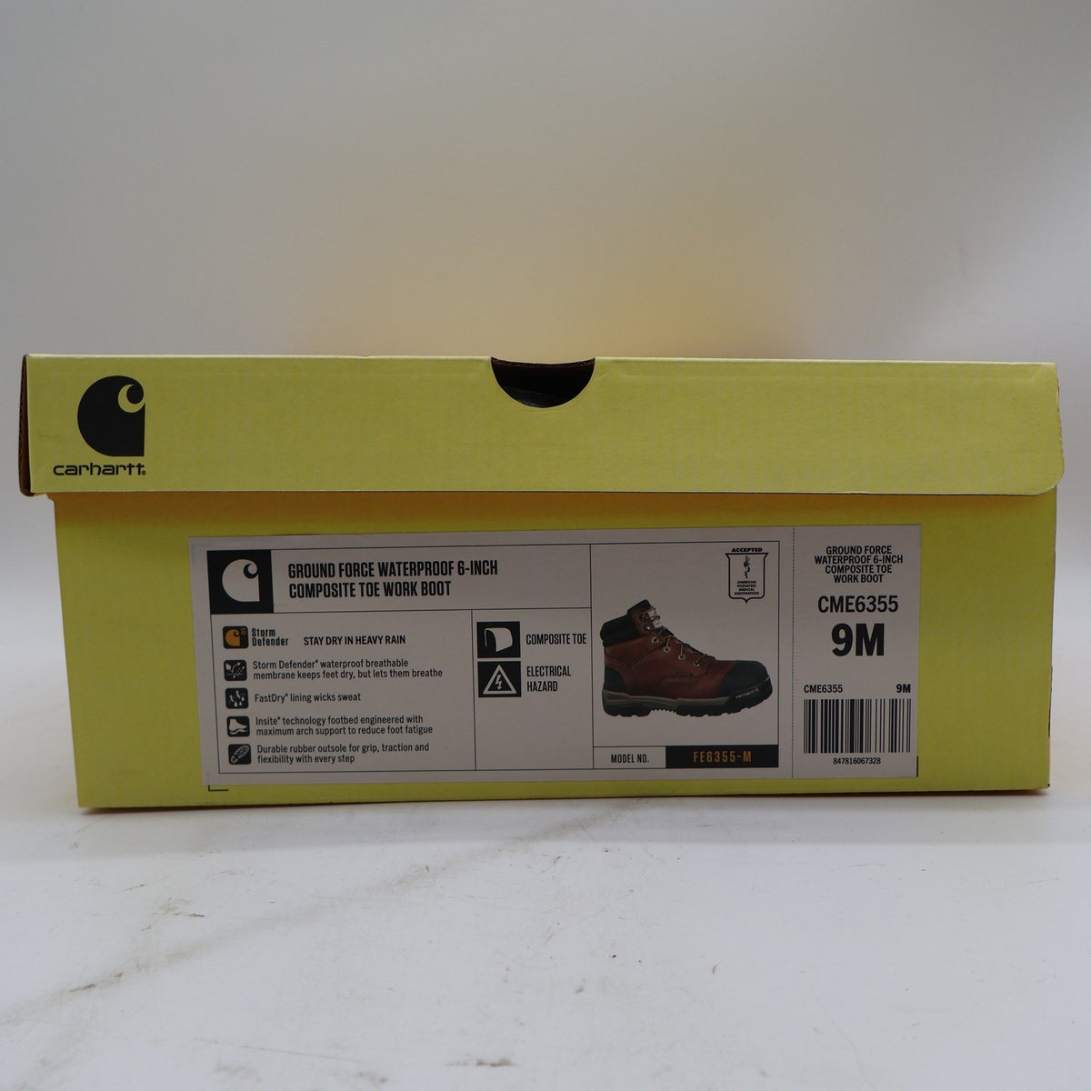 Carhartt Ground Force Work Boots Mens 9M Brown Leather Composite Toe CME6355 NIB - take2supply
