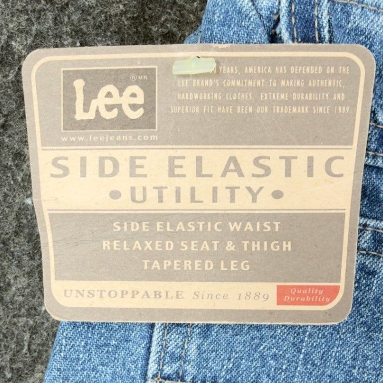Lee Vintage 90s Side Elastic Utility Jeans Womens 8 M Blue Denim Made in USA NWT - take2supply