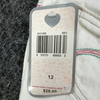 Levi's Y2K Bermuda Shorts Girls 12 White Denim NWT 2006 Retro Heart Pocket - take2supply