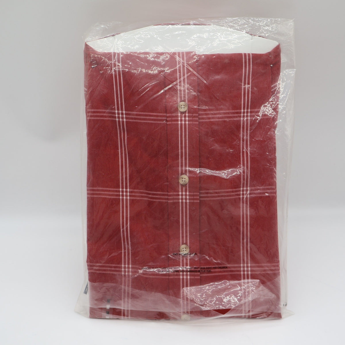 Van Heusen Shirt Mens Medium Red Plaid Short Sleeve Wrinkle Free Stain Shield - take2supply