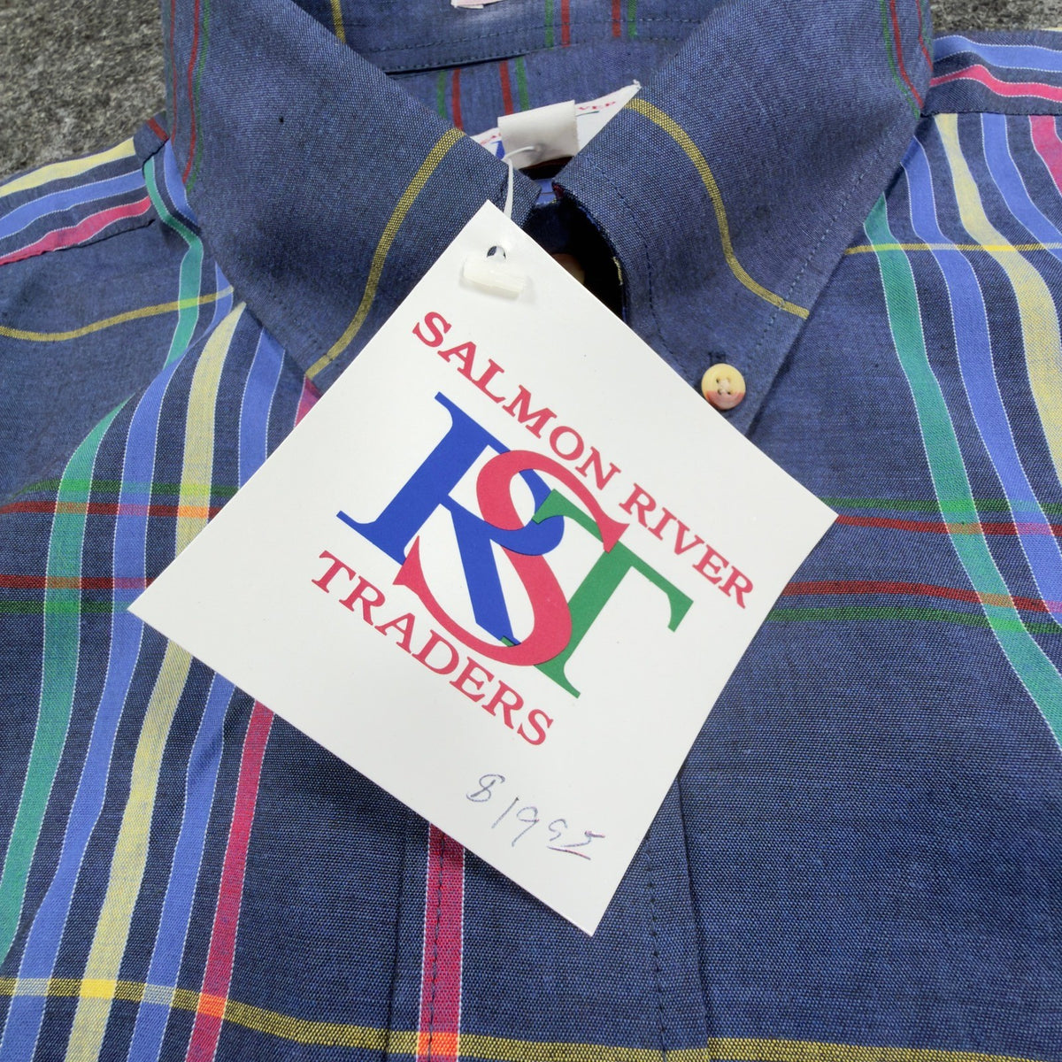 Salmon River Traders 90s Plaid Shirt Mens XL Blue Cotton Blend New C446 - take2supply