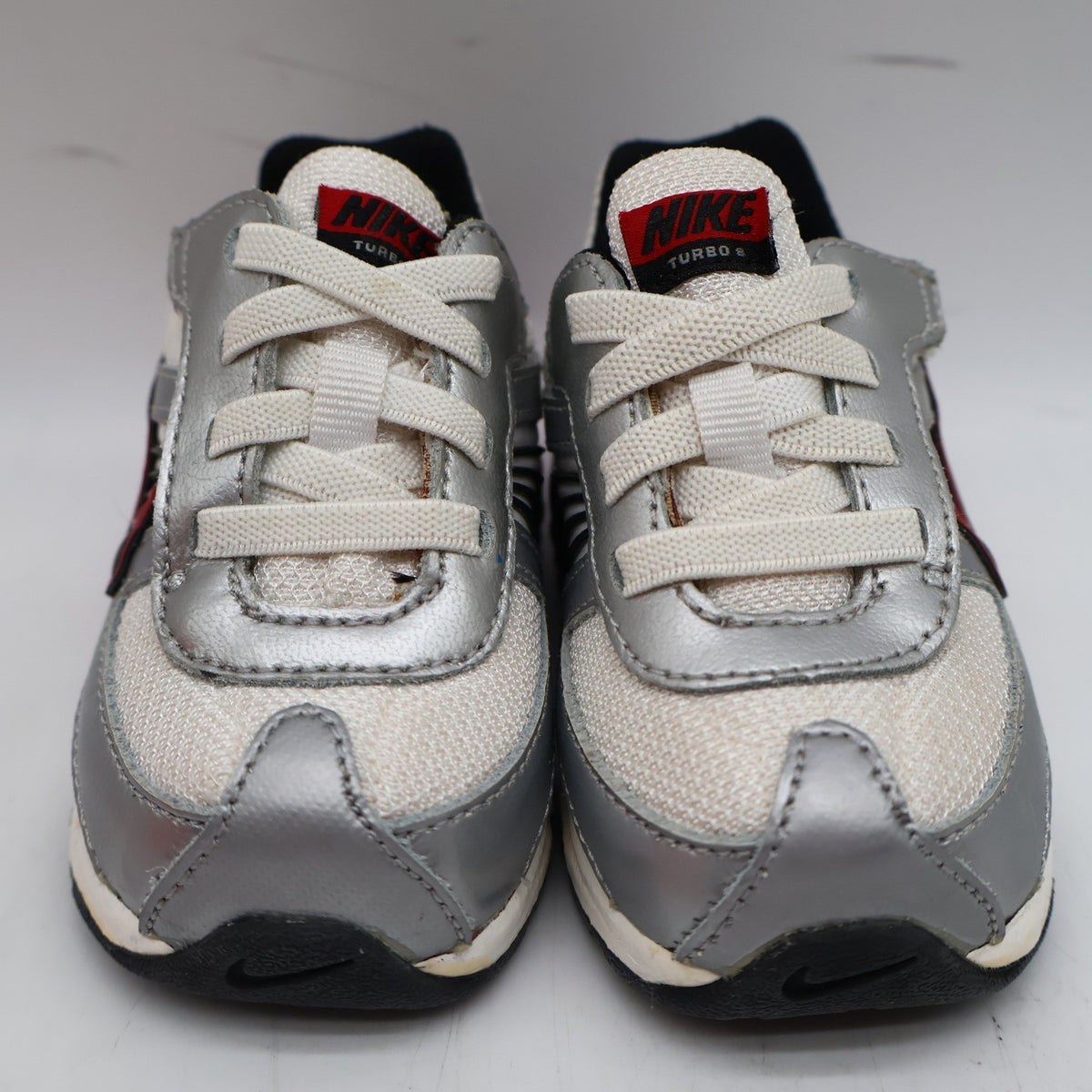Nike Shox Turbo 8 TD Toddler 4.5C 2008 Silver Red Running Shoes 344934-101 - take2supply