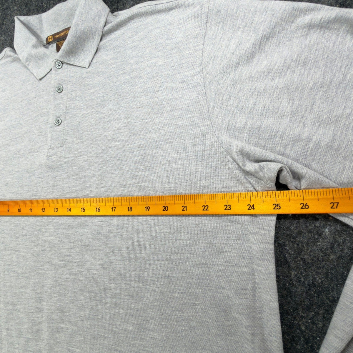 Harriton Long Sleeve Polo Mens XL Gray Cotton Blend M265L New No Tags - take2supply