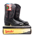 Laredo Western Cowboy Boots Kids Size 2D Vintage Black Lizard Embossed 28-2230-6 - take2supply