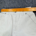 John Deere Y2K Carpenter Shorts Boys 6 Stone Cotton Canvas NWT Deadstock - take2supply