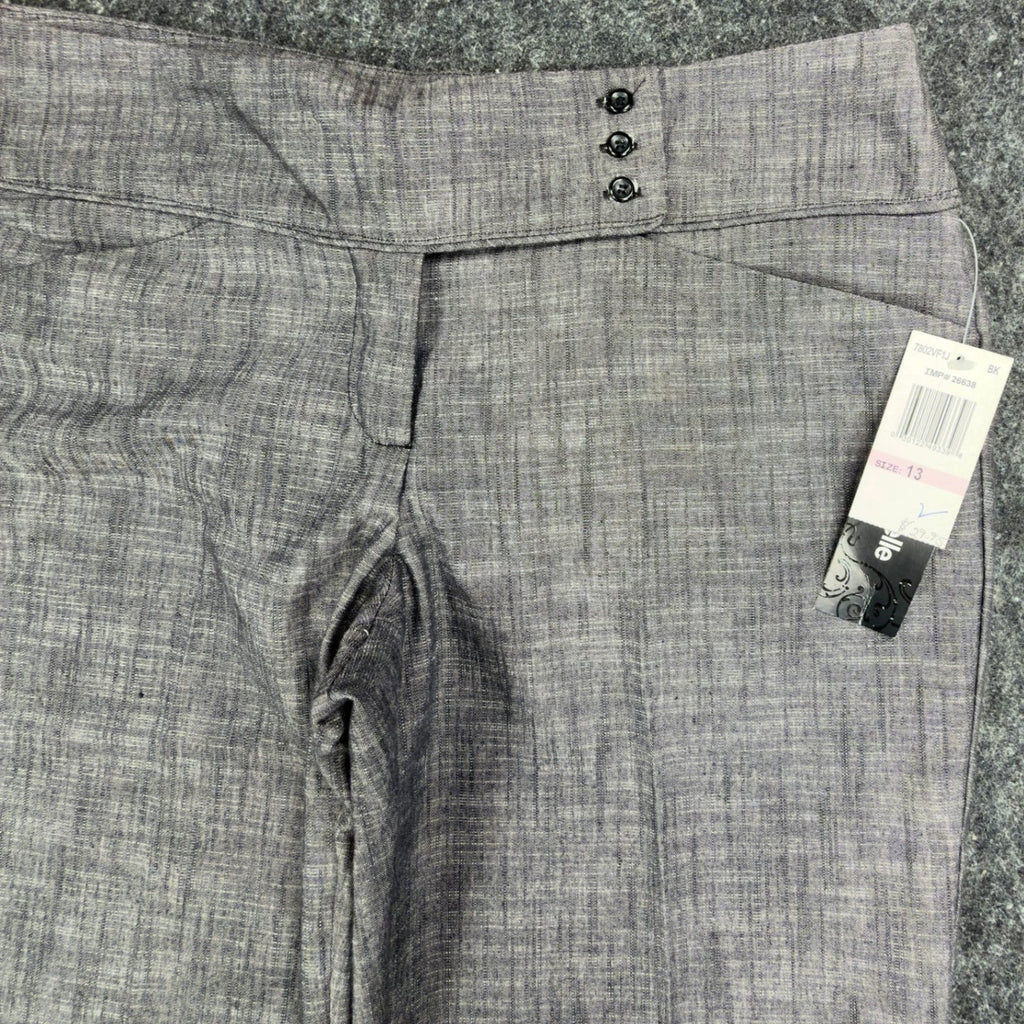 my michelle Y2K Dress Pants Juniors 13 Gray Cotton Blend Wide Leg NWT - take2supply