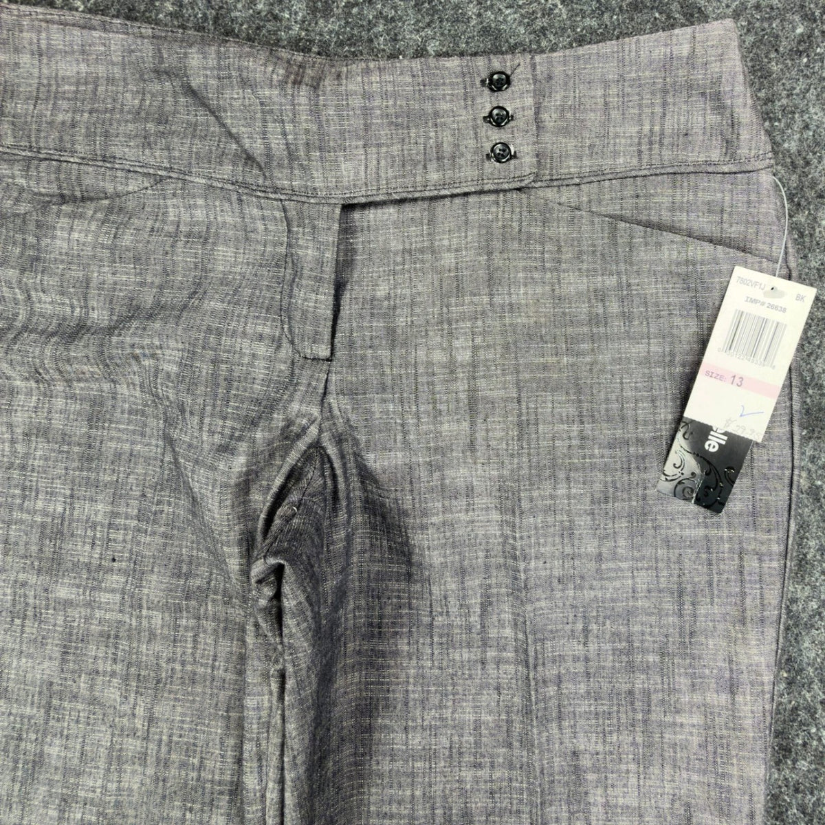 my michelle Y2K Dress Pants Juniors 13 Gray Cotton Blend Wide Leg NWT - take2supply