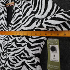 Erin London Zebra Print Blazer Jacket Womens Size Medium NWT Black White Ottoman - take2supply