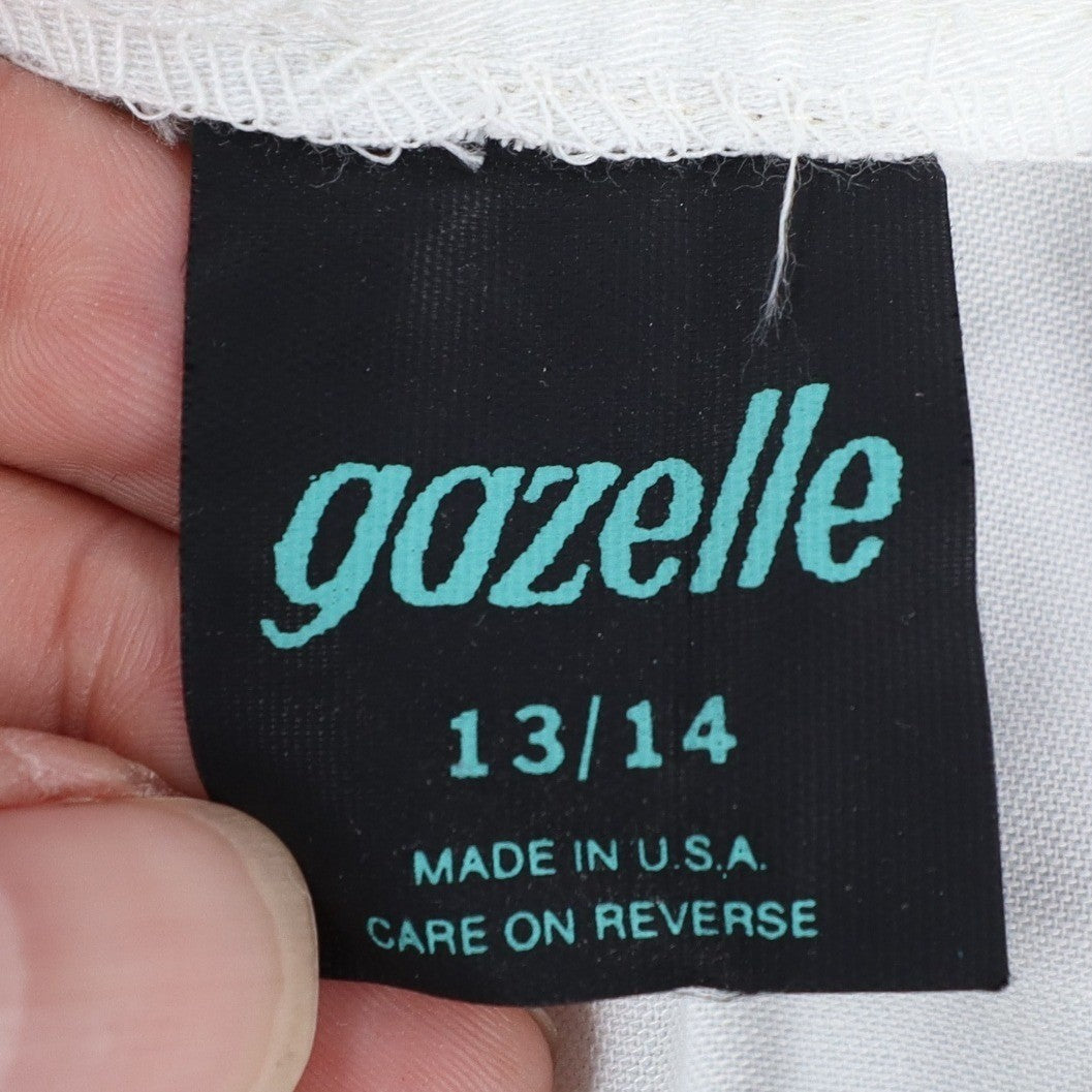 Gazelle Shorts Womens 13/14 Vintage 90s White High Waist Pleated USA Made - take2supply