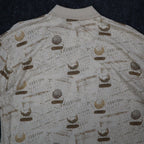 Winner Mate Golf Polo Shirt Mens Size Medium Vintage Sahara Cotton Rayon Print - take2supply