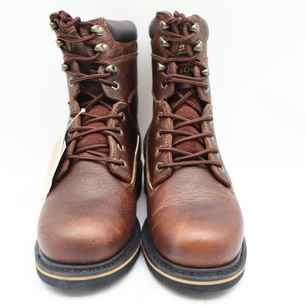 McRae Industrial Work Boots Mens 9 Brown Leather 8in NST Lace Up EH MR88122 - take2supply