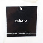 Takara Trench Coat Womens L White Belted Double Breasted Smocked NOS NWT - take2supply