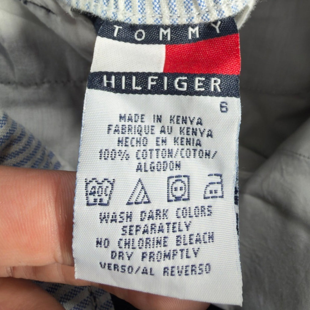 Tommy Hilfiger Y2K Pleated Chino Shorts Kids 6 Navy Blue Cotton NWT - take2supply