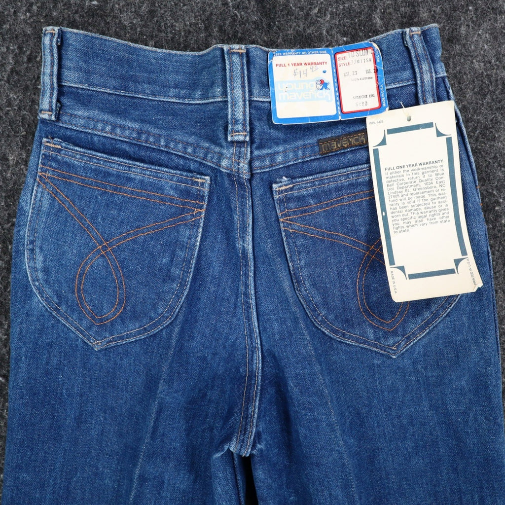 Young Maverick Jeans Girls 10 Slim Vintage 80s Blue Cotton Straight Deadstock - take2supply