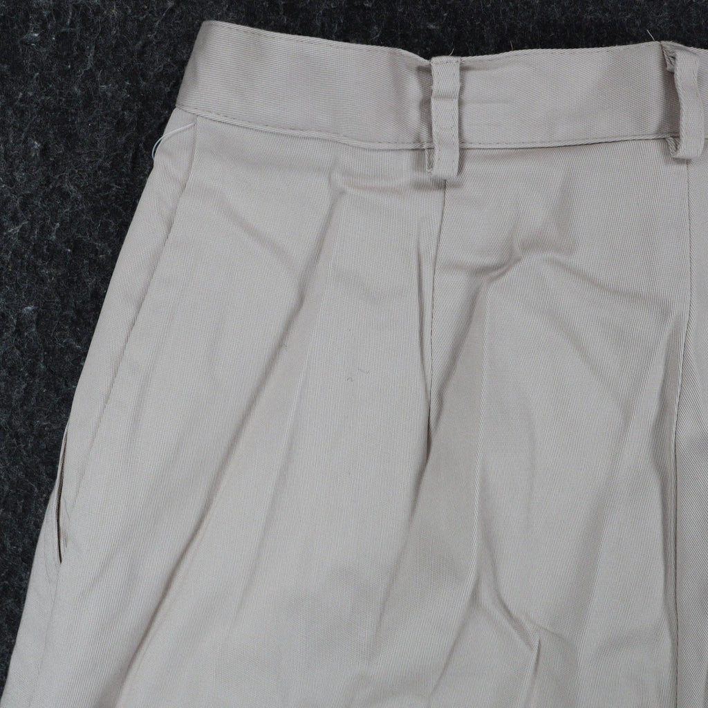 On The Verge Pleated Shorts Women 10 Vintage 90s Beige Cotton Made in USA NWT - take2supply