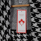 Lanalee Cardigan Women Small Black White Houndstooth Open Front Made in Canada - take2supply