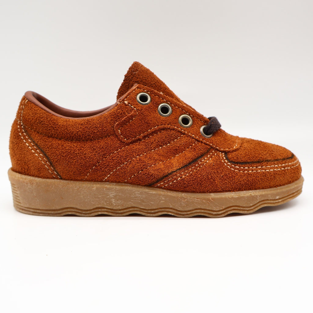 Walker Suede Oxford Shoes Mens 12.5D Vintage Deadstock Rust Brown Gum Sole 2646 - take2supply