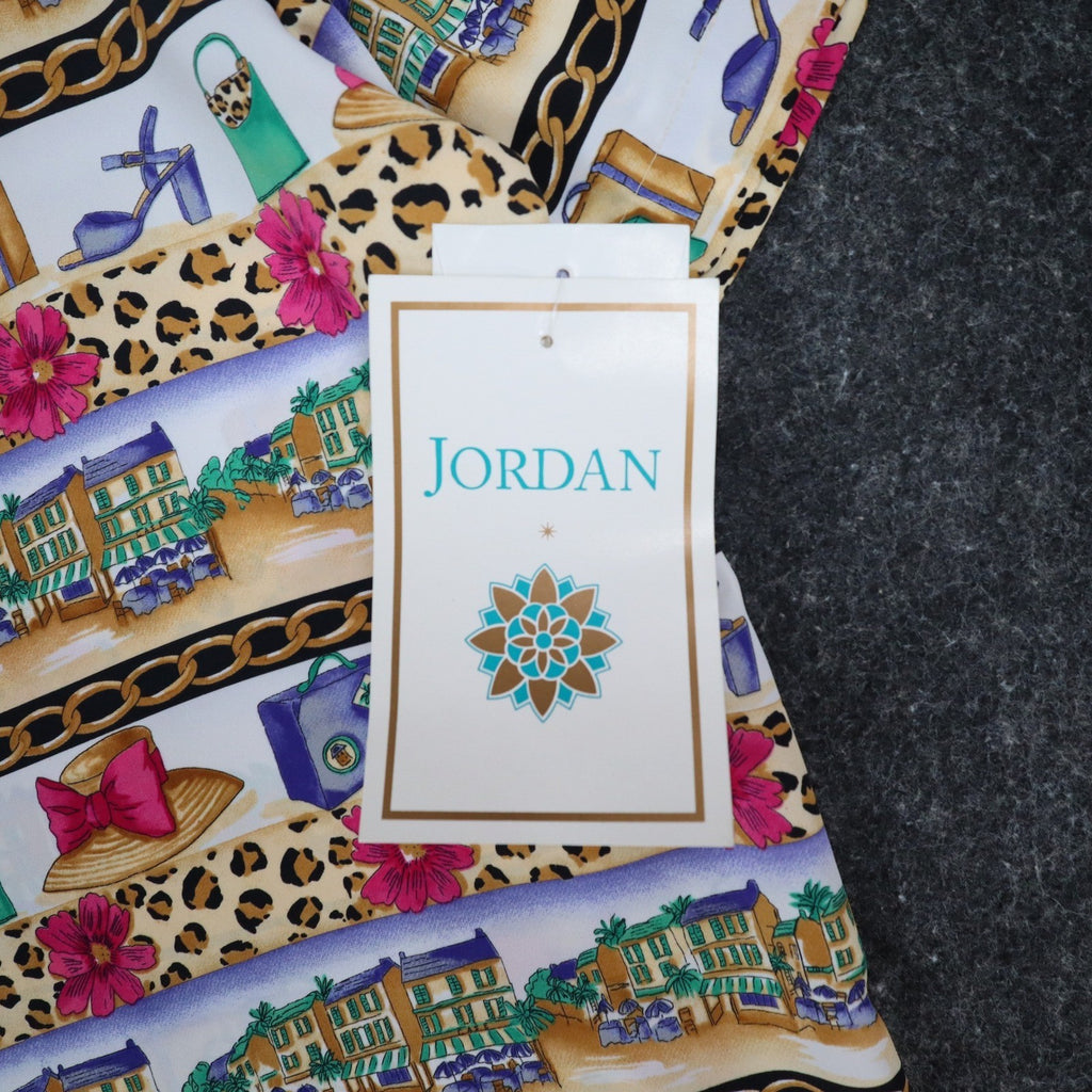 Jordan Top Womens Small Vintage 90s Novelty Print Leopard Chain Link SS NWT - take2supply
