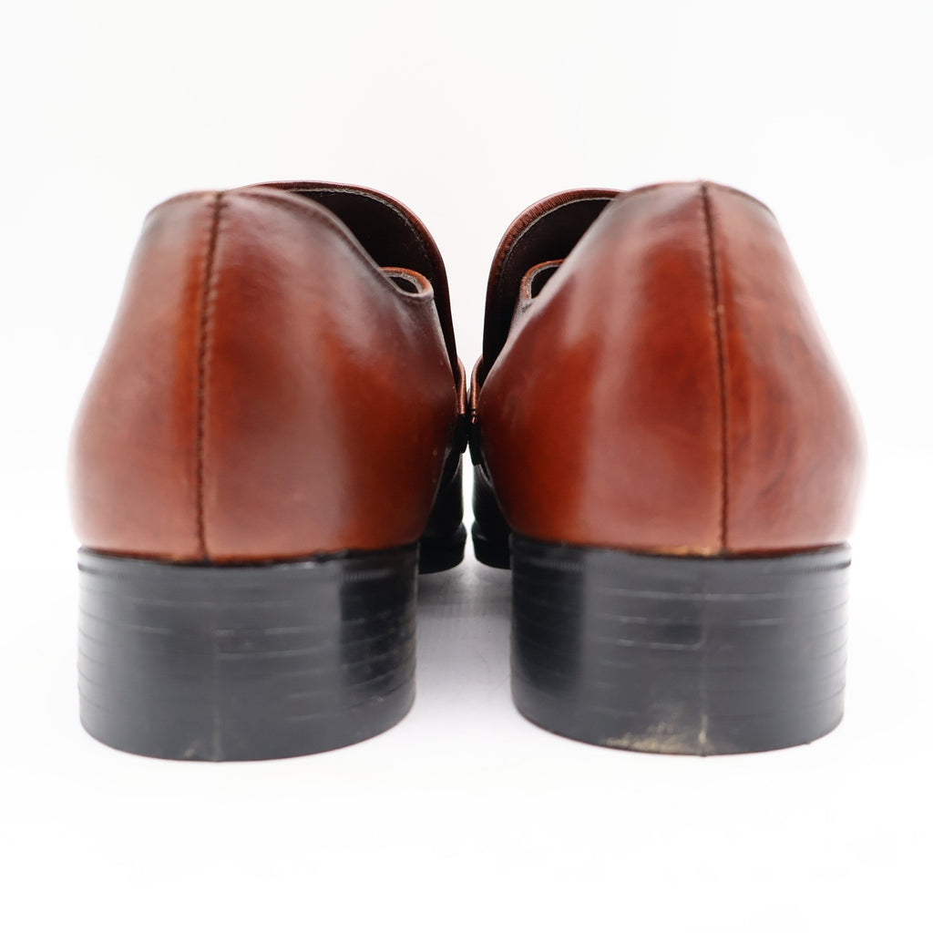 Fortune Loafers Mens 10 Vintage Brown Leather Moc Toe Bit Dress Shoes Deadstock - take2supply