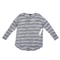 Tribal Top Womens Small New Ink Blue Space Dye Back Pleat Long Sleeve Knit C1101 - take2supply