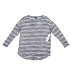 Tribal Top Womens Small New Ink Blue Space Dye Back Pleat Long Sleeve Knit C1101 - take2supply