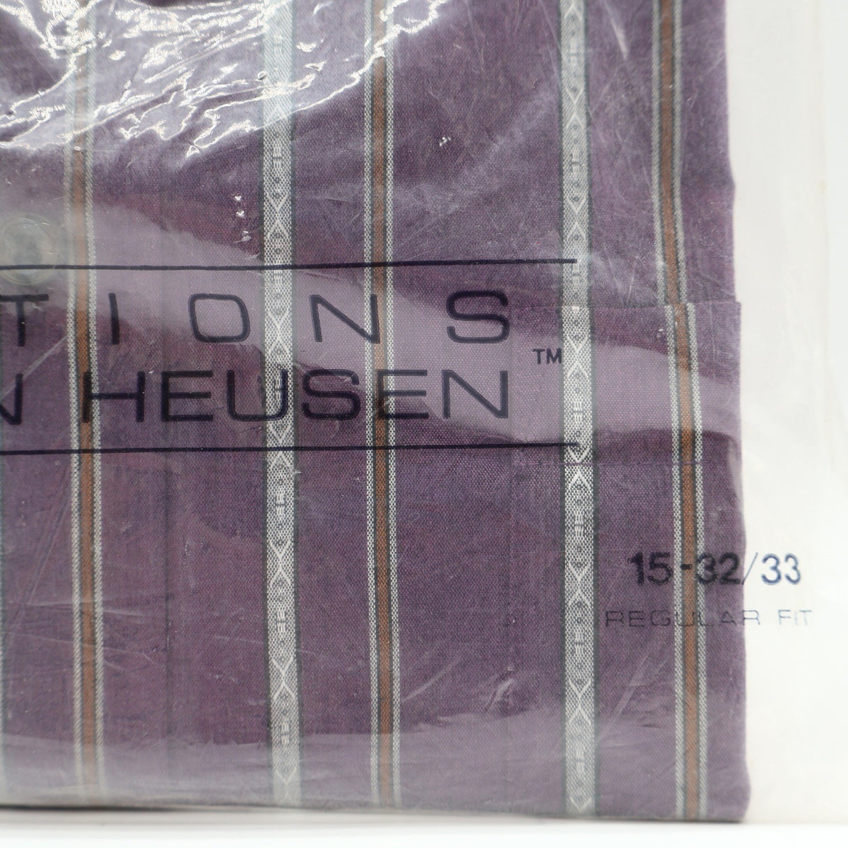 Van Heusen Editions Dress Shirt Mens 15 32/33 Vintage Purple Striped Deadstock - take2supply